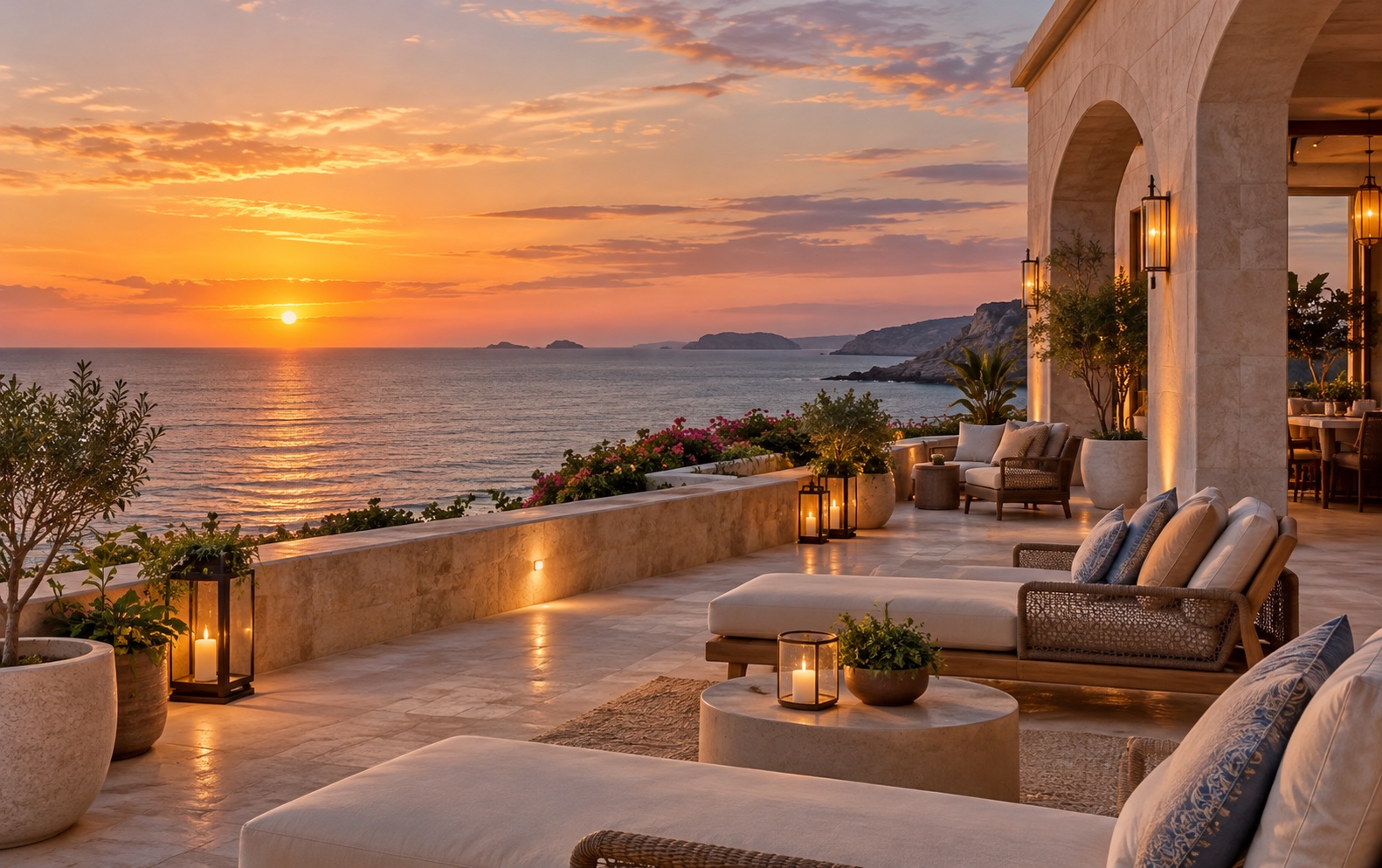 Imagen ilustrativa de una terraza frente al mar